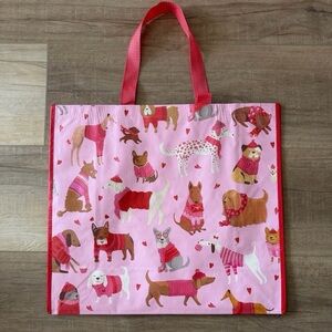Dog love print reusable tote bag